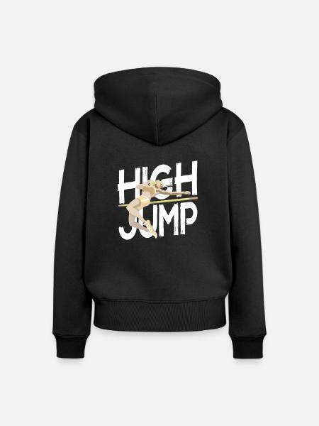 Hochsprung - Hochspringer - Frauen Premium Bio Zip Hoodie - Schwarz