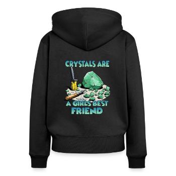 Cristal Des surprises brillantes à offrir - Sweat à capuche zippé Premium bio Femme - noir - Dos - Julia (174cm)
