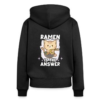 drôle sushi fan sushi lover kawaii nigiri - Sweat à capuche zippé Premium bio Femme - noir - Dos - Julia (174cm)
