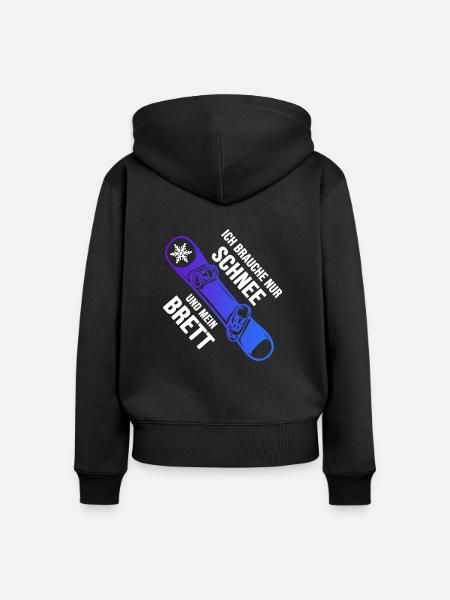 snowboard freestyle snowboarder - Frauen Premium Bio Zip Hoodie - Schwarz