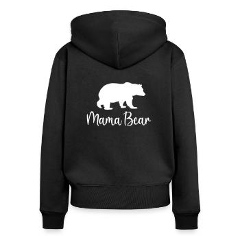 Maman ours meilleur forte mère idée cadeau cool - Sweat à capuche zippé Premium bio Femme - noir - Dos - Julia (174cm)