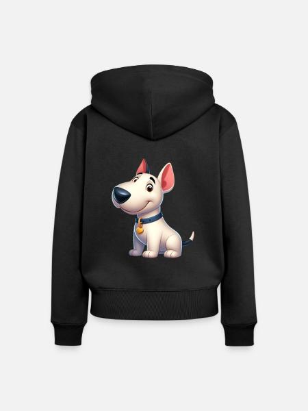 Bullterrier - Frauen Premium Bio Zip Hoodie - Schwarz