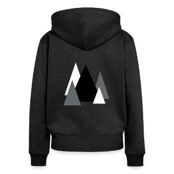 Forêt de Noël - Sweat à capuche zippé Premium bio Femme - noir - Dos - Julia (174cm)