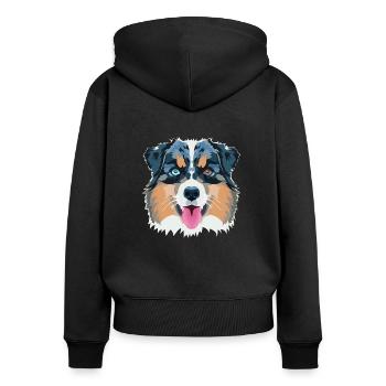 Australian Shepherd Blue Merle - Women's Premium Organic Zip Hoodie - black - Back - Julia (174cm)