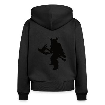 Fantasy Barbaren Design für Rollenspieler - Frauen Premium Bio Zip Hoodie - Schwarz - Hinten - Julia (174cm)
