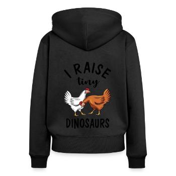 Chicken Farmer Chicken Lovers Chicken coop Chickens - Women's Premium Organic Zip Hoodie - black - Back - Julia (174cm)