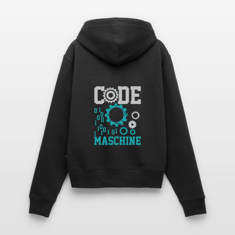 Chemise informatique de nerf d'ordinateur de code machine Sweat à capuche zippé Premium bio Femme