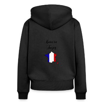 Troyes - Sweat à capuche zippé Premium bio Femme - noir - Dos - Julia (174cm)