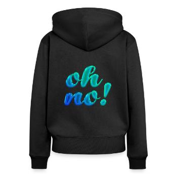 Oh no fasion creator modern - Frauen Premium Bio Zip Hoodie - Schwarz - Hinten - Julia (174cm)