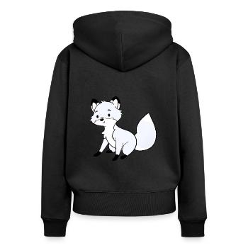 Renard polaire - Sweat à capuche zippé Premium bio Femme - noir - Dos - Julia (174cm)