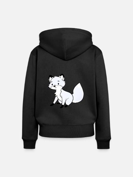 Polarfuchs - Frauen Premium Bio Zip Hoodie - Schwarz