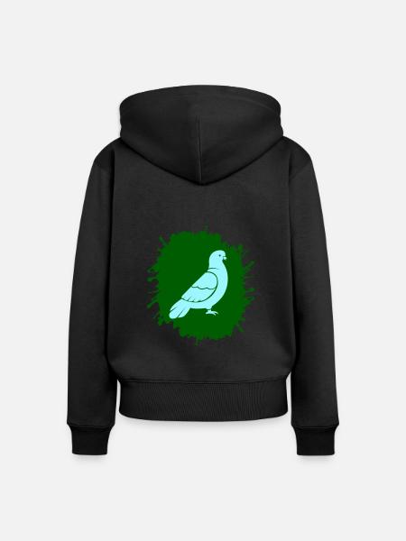 splatter taube - Frauen Premium Bio Zip Hoodie - Schwarz