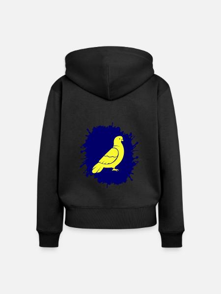 splatter taube - Frauen Premium Bio Zip Hoodie - Schwarz