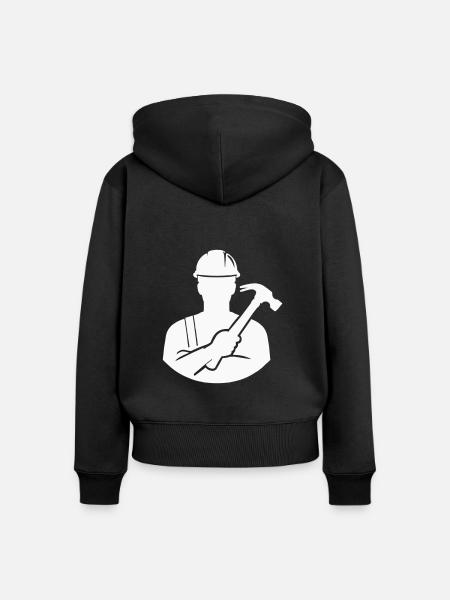handwerker - Frauen Premium Bio Zip Hoodie - Schwarz