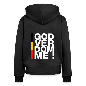 Godverdomme ! - Sweat à capuche zippé Premium bio Femme - noir - Dos - Julia (174cm)