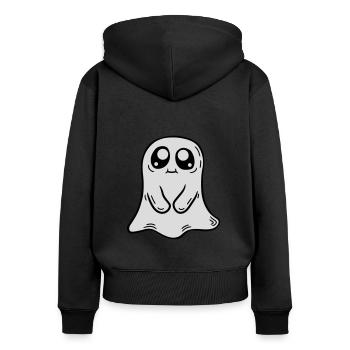Little sweet ghost comic - Women's Premium Organic Zip Hoodie - black - Back - Julia (174cm)