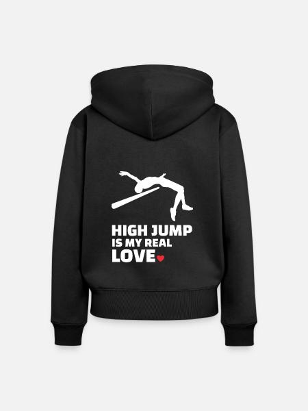 Ich Liebe Hochsprung - Frauen Premium Bio Zip Hoodie - Schwarz