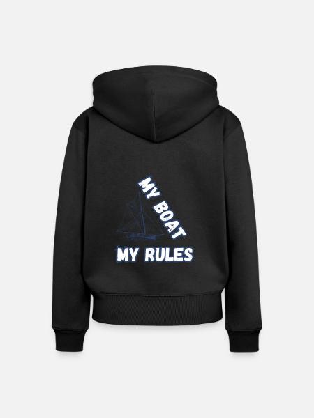 Mein Boot Meine Regeln - Frauen Premium Bio Zip Hoodie - Schwarz