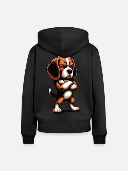 Beagle Beaglebesitzer Beagleliebhaber Beaglefan - Frauen Premium Bio Zip Hoodie - Schwarz
