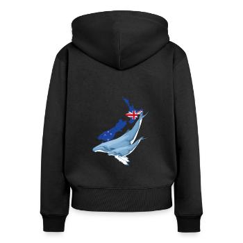 Humpback Whale New Zealand - Women's Premium Organic Zip Hoodie - black - Back - Julia (174cm)