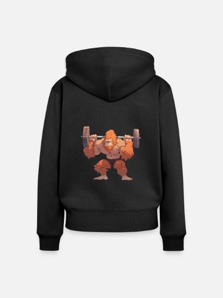Orang-Utan Squats - Frauen Premium Bio Zip Hoodie - Schwarz