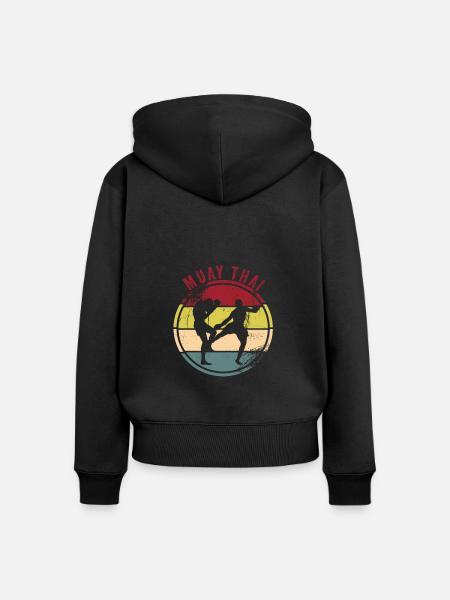 Muay Thai Boxen - Frauen Premium Bio Zip Hoodie - Schwarz
