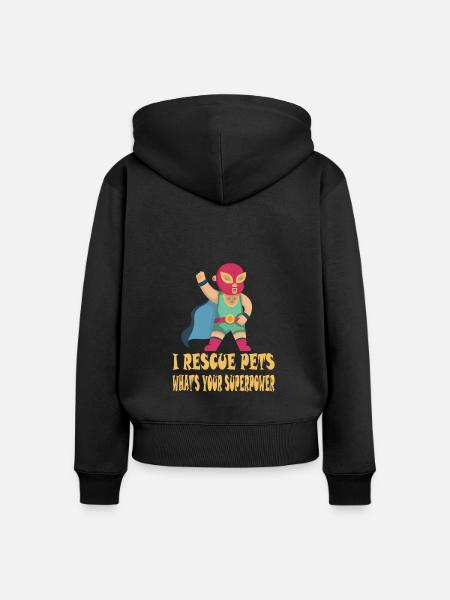 TIERRETTUNG TIERHILFE - Frauen Premium Bio Zip Hoodie - Schwarz