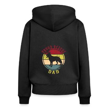 Chien de berger - Sweat à capuche zippé Premium bio Femme - noir - Dos - Julia (174cm)