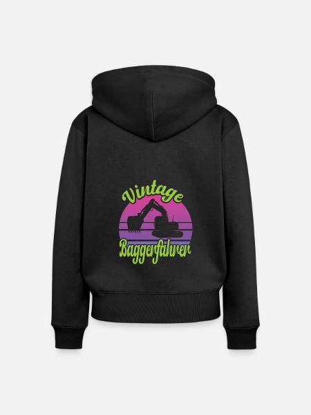 Baggerfahrer - Frauen Premium Bio Zip Hoodie - Schwarz