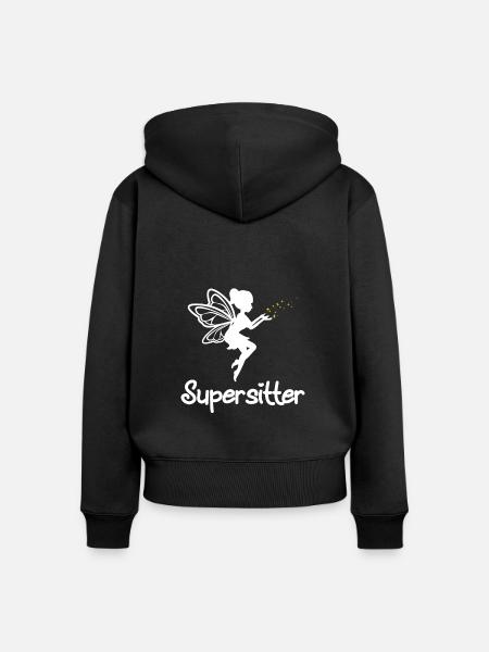 Babysitter - Frauen Premium Bio Zip Hoodie - Schwarz