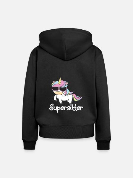 Babysitter - Frauen Premium Bio Zip Hoodie - Schwarz