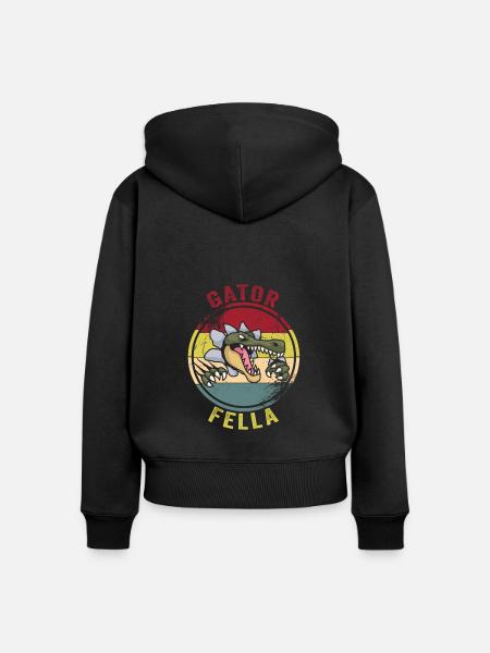 Echse Gator - Frauen Premium Bio Zip Hoodie - Schwarz