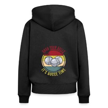 Lyonnaises - Sweat à capuche zippé Premium bio Femme - noir - Dos - Julia (174cm)