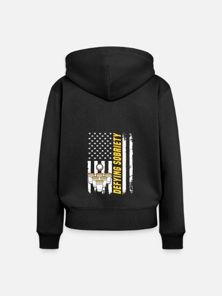 Trinkspiel - Frauen Premium Bio Zip Hoodie - Schwarz