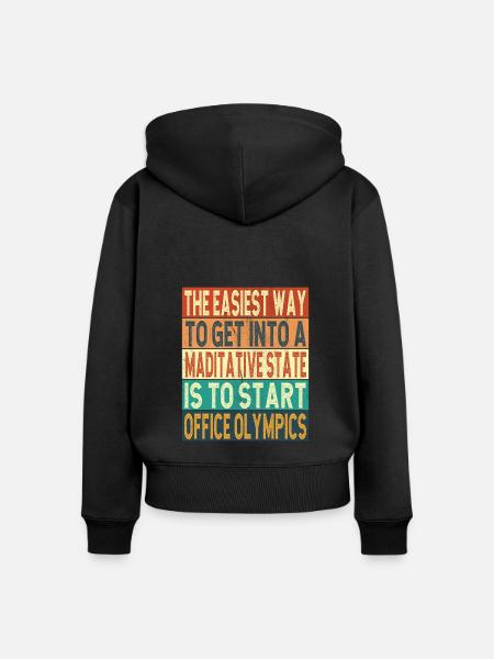 Büro - Frauen Premium Bio Zip Hoodie - Schwarz