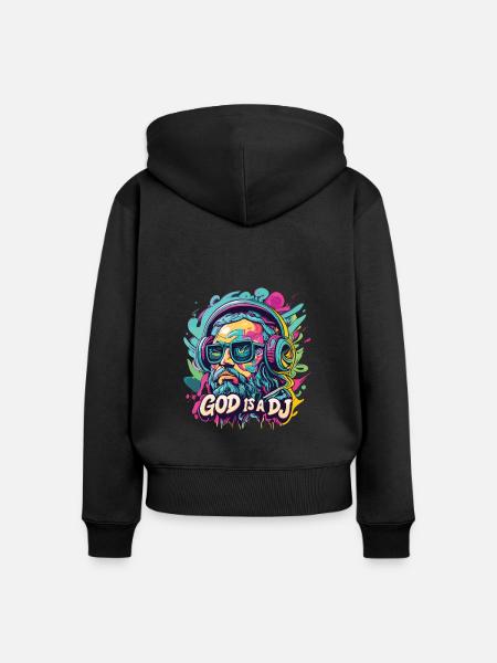 DJing - Frauen Premium Bio Zip Hoodie - Schwarz