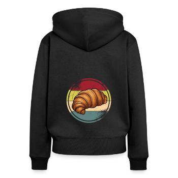 Cuisine française - Sweat à capuche zippé Premium bio Femme - noir - Dos - Julia (174cm)