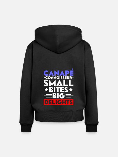 Französisches Essen - Frauen Premium Bio Zip Hoodie - Schwarz
