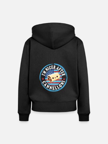 Italienisches Essen - Frauen Premium Bio Zip Hoodie - Schwarz