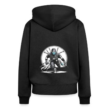 Altenpflegerin - Frauen Premium Bio Zip Hoodie - Schwarz - Hinten - Julia (174cm)