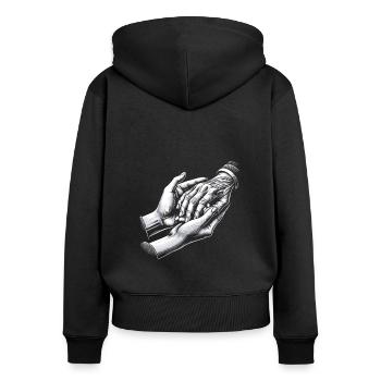 Altenpflegerin - Frauen Premium Bio Zip Hoodie - Schwarz - Hinten - Julia (174cm)