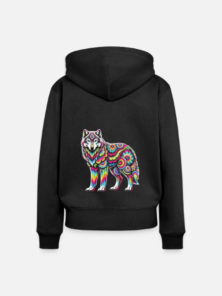 Hippie Festival - Frauen Premium Bio Zip Hoodie - Schwarz