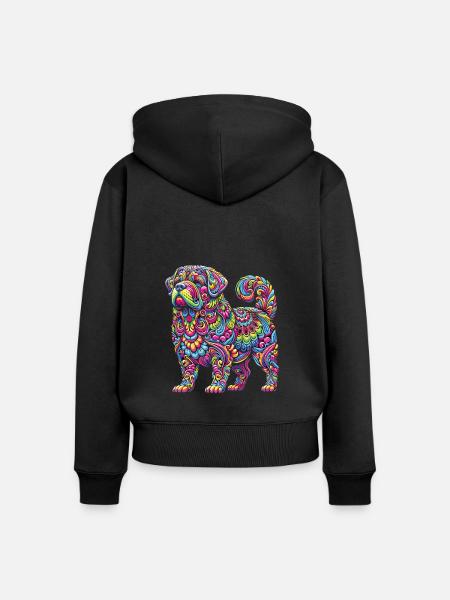 Hippie Festival - Frauen Premium Bio Zip Hoodie - Schwarz