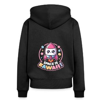 Rocket - Women's Premium Organic Zip Hoodie - black - Back - Julia (174cm)