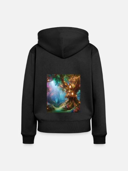 Märchen - Frauen Premium Bio Zip Hoodie - Schwarz