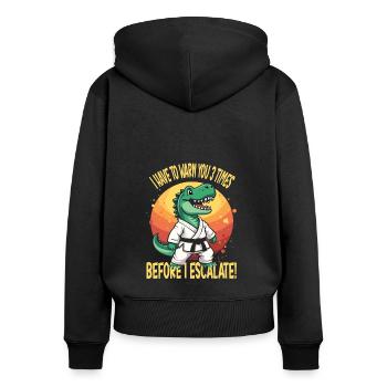 Arts martiaux - Sweat à capuche zippé Premium bio Femme - noir - Dos - Julia (174cm)