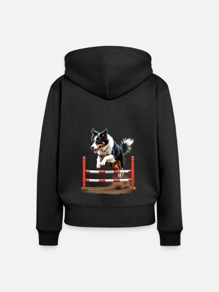 Agility - Frauen Premium Bio Zip Hoodie - Schwarz