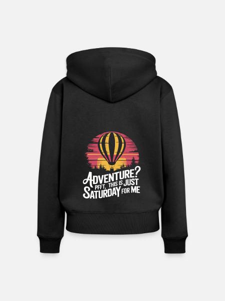 Heißluftballon - Frauen Premium Bio Zip Hoodie - Schwarz