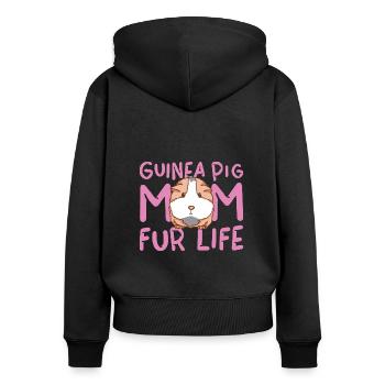 Meerschweinchen Mama fürs Leben - Haustier Mutter - Frauen Premium Bio Zip Hoodie - Schwarz - Hinten - Julia (174cm)