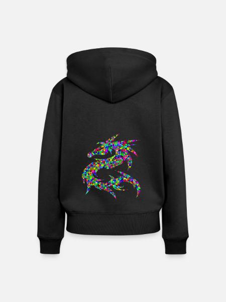 Dragon - Frauen Premium Bio Zip Hoodie - Schwarz